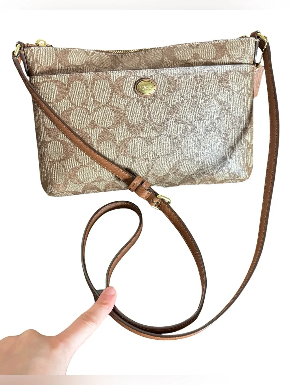 Coach Peyton East West Signature Canvas Swingpack Crossbody - Picture 3 of 9